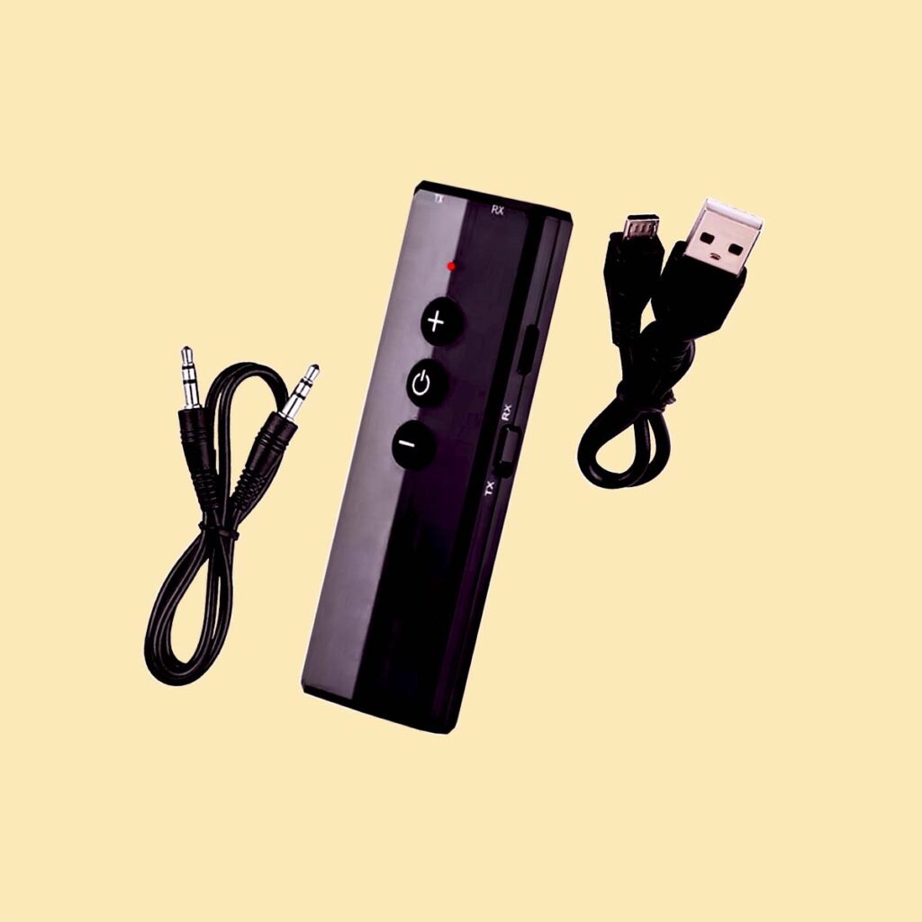 bluetooth adapter with charging cable and connector cable