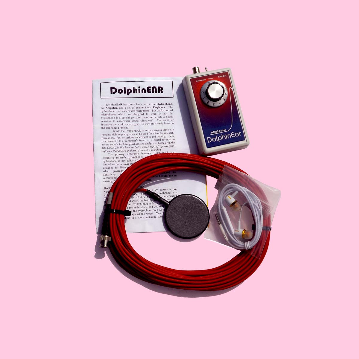 DE200-32 hydrophone kit with a 32m long cable.