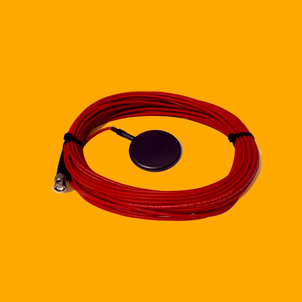 dolphinear de200 series hydrophone cable neatly wound and pictured from above