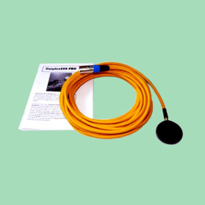 PRO series hydrophone with manual with a moss green background